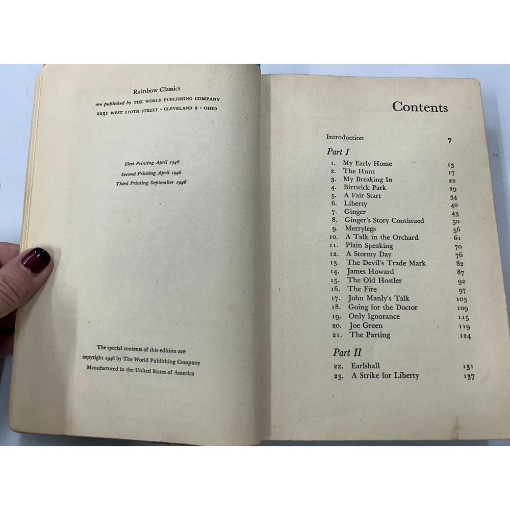 Black Beauty Anna Sewell 1946 Illustrated Classic Horse‎ Autobiography